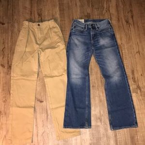 Lands end Khakis, Abercrombie and Fitch Jeans